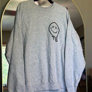 Gray Smiley Face Men's Sweater